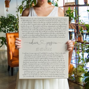 Erster Songtext auf Leinwand. Text auf Leinwand. Jubiläumsgeschenk. Geschenk für Sie. Personalisierter Text Leinwand, Hochzeitslied Lyrics