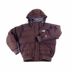 brown north face puffer jacket 550