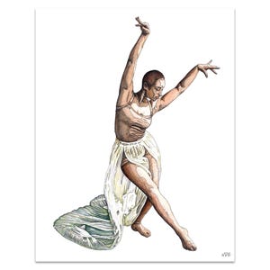 Dancer 5 – pen sketch, colourful drawing, decorative art