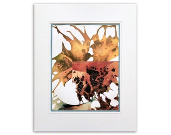 4 – Gedeeltelijke abstractiestudie – kleurrijke abstracte collage, origineel gematteerd kunstwerk, muurkunst