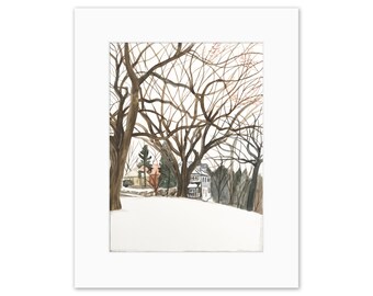 Winter Landscape – watercolour landscape, original painting