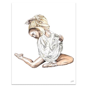 Dancer 1 – Federskizze, bunte Zeichnung, dekorative Kunst