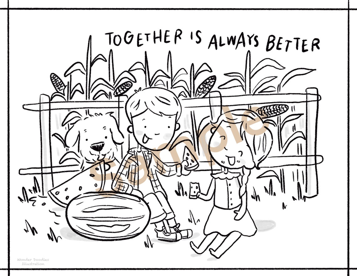 Better Together PRINTABLE Coloring Sheet Etsy