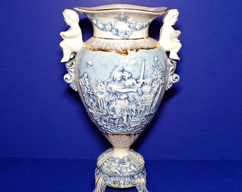 Decorative Urn Vintage Vases Antique Ceramics Italian Centerpiece