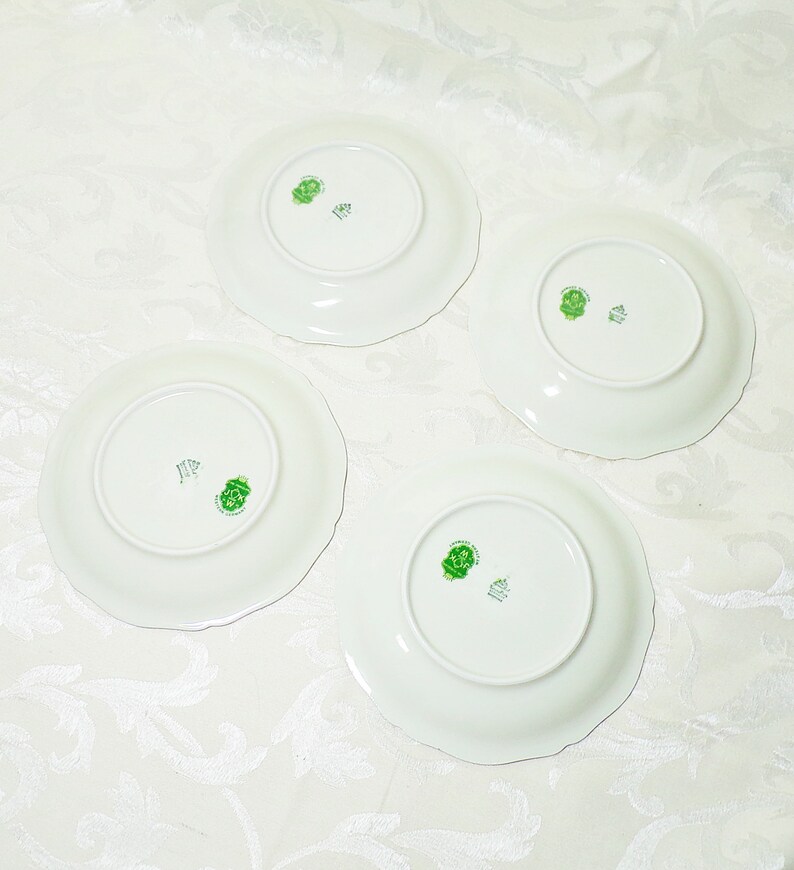 Rosenthal Bahnhof Selt Josef Kuba Chippendale Set of 4 Fragonard Porcelain Dessert or Salad Plates Courting Couples