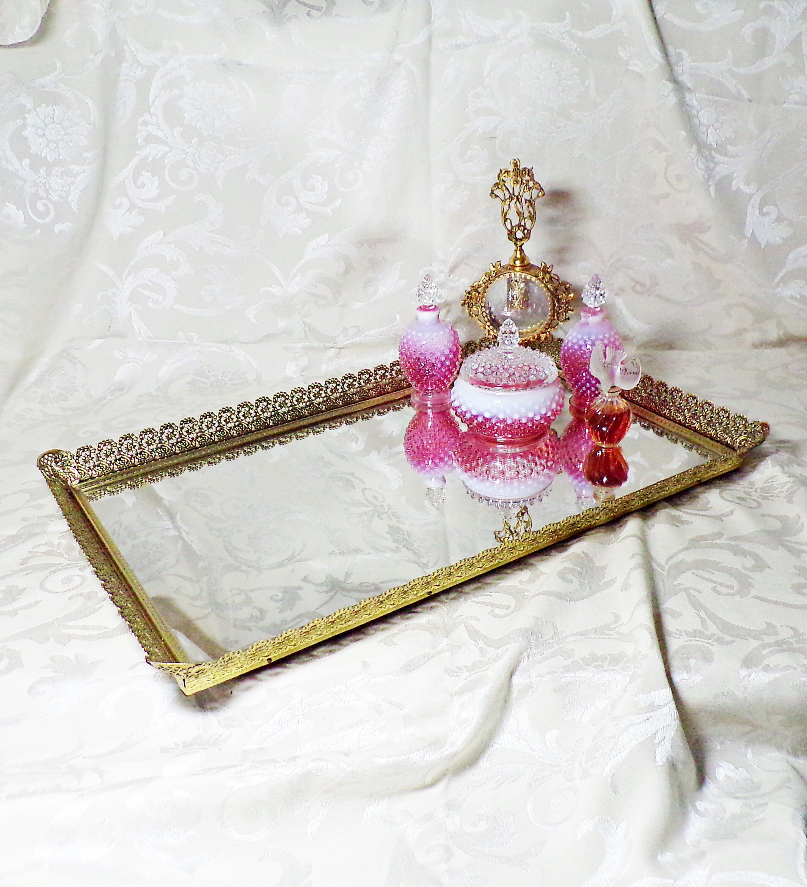 Extra Large Rectangular Gold Plated Mirror Vanity Tray Extra Large Rectangular Gold Plated, Extra Large Gold Mirrored Tray