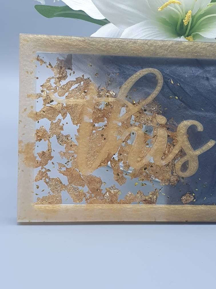 Decorative Resin Tile/ Plaque/ Sign That Reads this is Us With a Gold ...