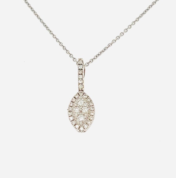 14k diamond drop pendant. Gem