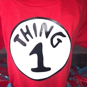 Dr Thing 1 & Thing 2 Large 2 Piece Iron On Patch Set Thing 1 and Thing 2 Vinyl iron onHusband Wife Brother Sister Sibling Halloween Iron on image 1