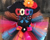 Disney inspired Birthday COCO Dress Tutu Set disney Day of the Dead shirt Teady to Ship