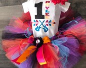 Personalize ustim Disney inspired Birthday COCO Tutu Set Day of the Dead includes Shirt, Fluffy Colorful Tutu and Flower Hair Clip Ready t