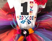 Personalize custom Disney inspired Birthday COCO Tutu Set Day of the Dead includes Shirt, Fluffy Colorful Tutu and Flower Hair Clip Ready