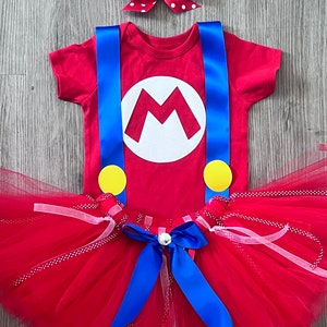 Mario Luigi Brother Video Game Red Custom Inspired TUTU Outfit Dress Set image 4