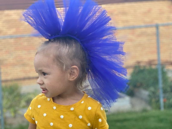 Ready to Ship Inspired Blue Boom Sonic Mohawk Princess Rock Inspired Head Band Mo Hawk Etsy