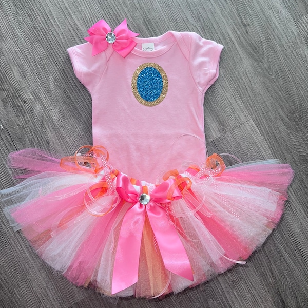 Inspired by Baby princess peachincludes Shirt, Fluffy Sassy Pink Tutu  Ready to Ship