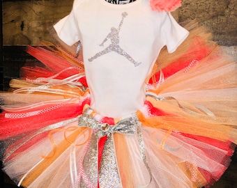 Sports Inspired Basketball Girls Michael Jordan Outfit TUTU Dress Set