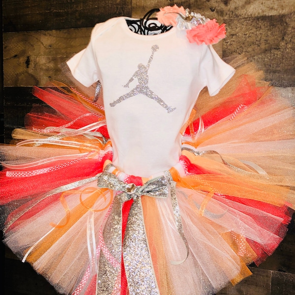 Sports Inspired Basketball Girls Michael Jordan Outfit TUTU Dress Set