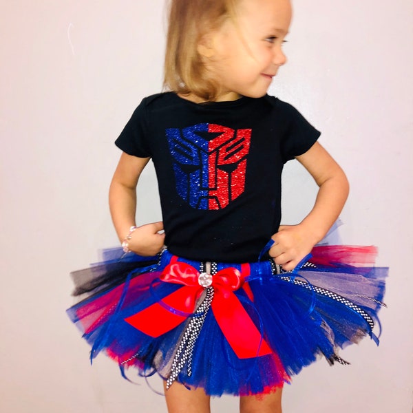 Inspiré Transformer Outfit Costume TUTU Dress Set