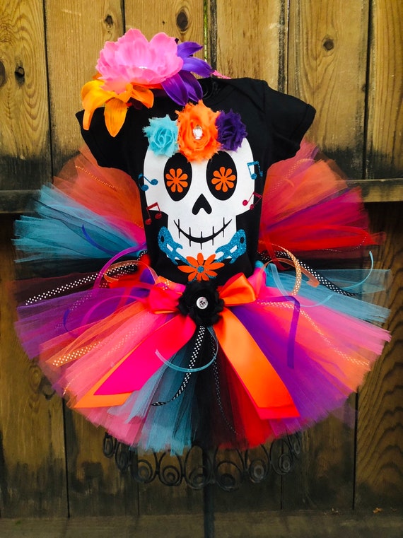 COCO Inspired Disney TUTU Dress Set, Includes a 3D Flower Day of