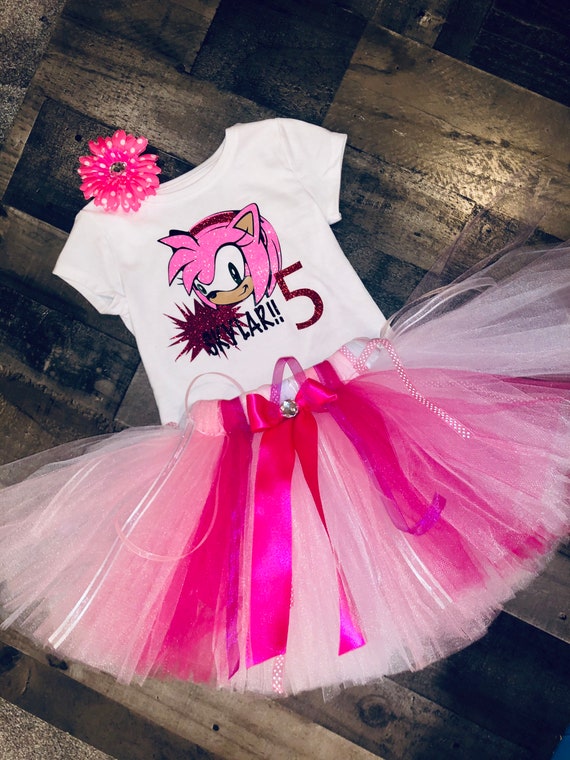 So-n-ic Amy Rose Skirt Style T-Shirt Girls Shirt Pink