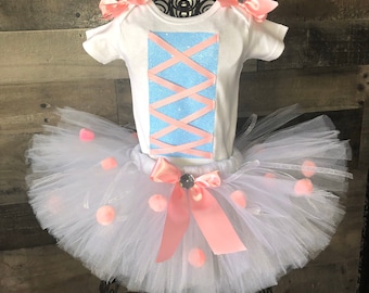 Bo Peep Tutu Dress Set – Inspired Toy Story Girl Costume Outfit – Birthday, Halloween, Park Wear – Not Official Disney