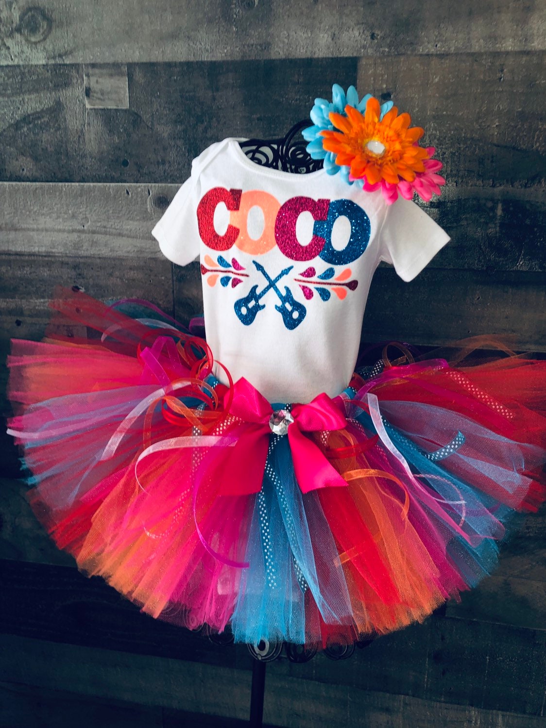 Disney inspired Birthday COCO Dress Tutu Set coco themed Day of the Dead shirt ready to Ship