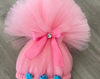 Pretty IN Pink  inspired Pink Princess Poppy TROLL wig Hair Halloween Costume Size for Adults and children