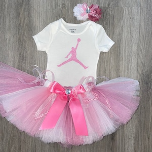 Sports Tutu Dress Set inpired Basketball Michael Jordan TUTU Dress Set Pinks customize with a name and age for 10.00