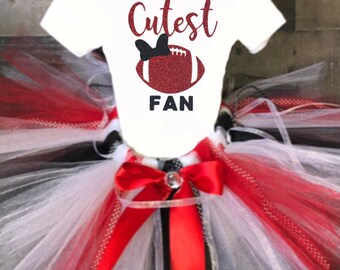 Ready to ship Football Fan Cheerleader SPORTS inspired Kansas Team Tutu available any team Newborn, 3-6 m, 6-12 m 12-24 m 2T, 3T City