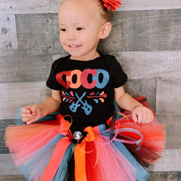 Disney inspired Birthday COCO Dress Tutu Set disney Day of the Dead shirt ready to Ship