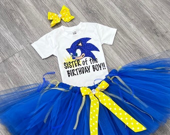 Inspired Sonic Sister of the birthday boy Outfit Costume TUTU Dress Set