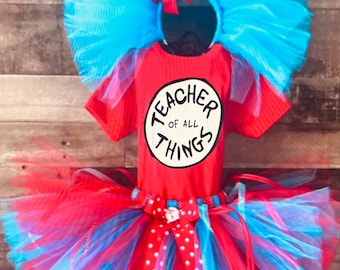 Kids and Adult sizes for Teacher or Student of all thing Week TUTU Dress Set