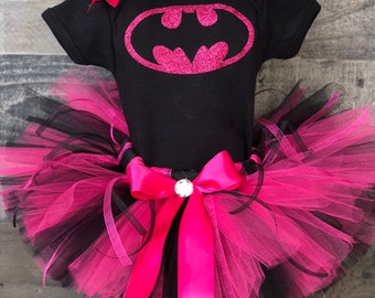 Ready to Ship Bat Girl PRINCESS inspired TUTU Set Newborn, 3-6 m, 6-12 m 12-24 m 2T,3T