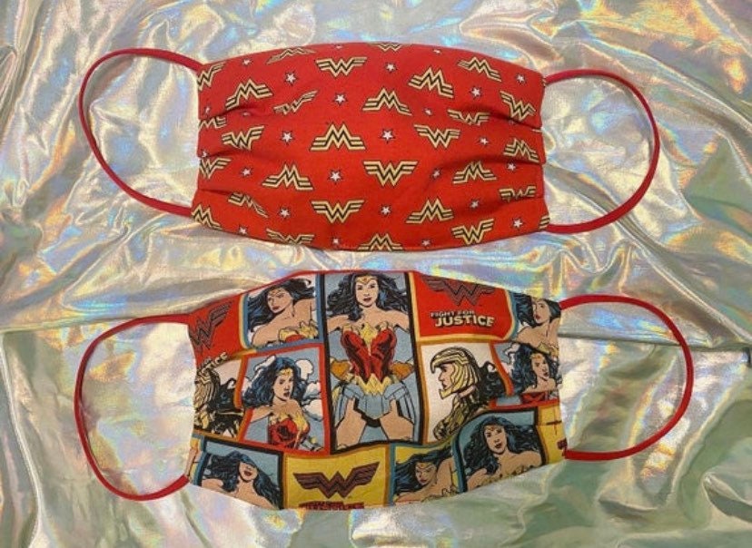 Wonder Woman Blocks or Wonder Woman Logo Face Mask