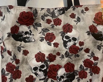 Roses and Skulls Wide Tote bag