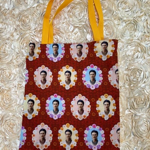 Frida Florals Tote Bag- Rust