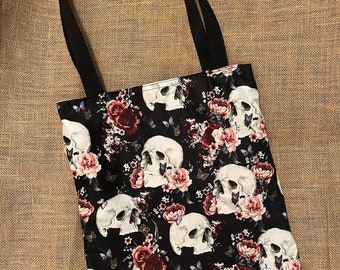 Floral Skulls Tote bag