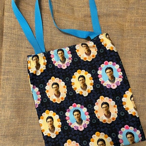 Frida Florals Tote Bag- Navy