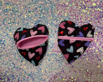 Black Multi Heart Shape Pouch