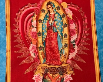 Virgen de Guadalupe Tote Bag- Turquoise