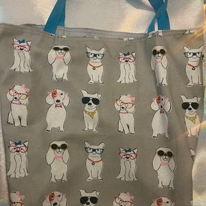 Dogs With Glasses Wide Tote bag