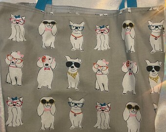 Dogs With Glasses Wide Tote bag