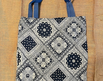 Denim Bandana Print Tote Bag