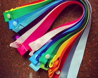 Solids Edition: Face Mask Holder- Strap & Snap- 7/8” Grosgrain Ribbon- Multiple Color Options- One Size Fits All