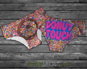 Donut Touch Sprinkle Panties / Cute Food Underwear / Kawaii Food Knickers / Valentines Day Donut and Sprinkles