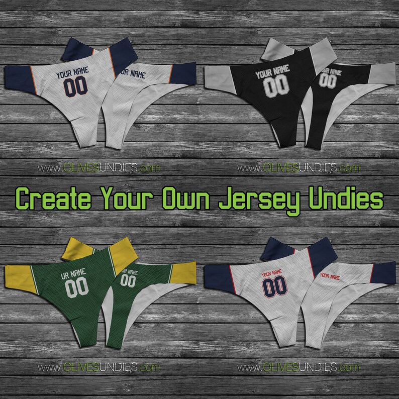 Football Jersey Underwear Create Your Own Custom Jersey Names and Numbers