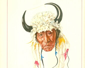 Blackfeet Indian Painting Reproduction, Winold Reiss, Blackfoot, Native American