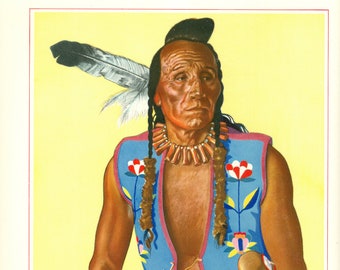 Blackfeet Indian Painting Reproduction, Winold Reiss, Blackfoot, Native American