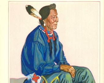 Blackfeet Indian Painting Reproduction, Winold Reiss, Blackfoot, Native American