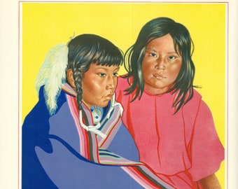 Blackfeet Indian Painting Reproduction, Winold Reiss, Blackfoot, Native American